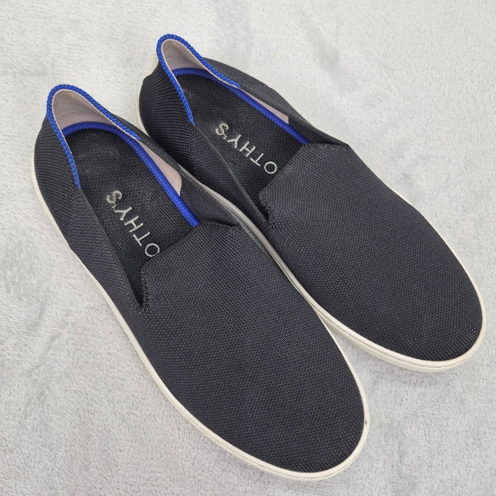 Rothys The Original Sneaker Black Slip On Shoes Womens 8 Knit Flats Casual Dress